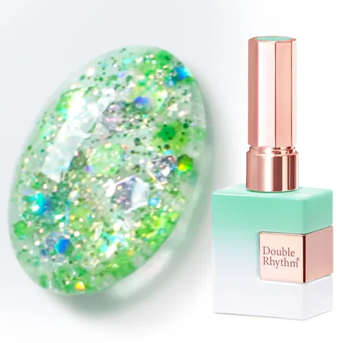 Miniatura 10 de Double Rhythm Esmalte de gel con purpurina de nieve de 0.5 fl oz, color holográfico reflectante para arte de uñas, salón de manicura y bricolaje