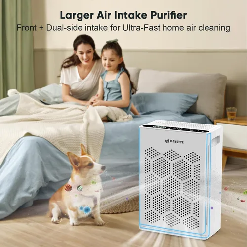 Miniatura 3 de Purificador de aire para el dormitorio del hogar, habitación grande de hasta 2400 pies cuadrados, filtro HEPA H14 con prefiltro lavable