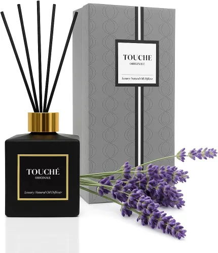 Miniatura 14 de TOUCHE Difusor de caña natural de lujo. Fragancia perfumada para el hogar de larga duración. Aceite esencial natural sin alcohol. Botella de vidrio