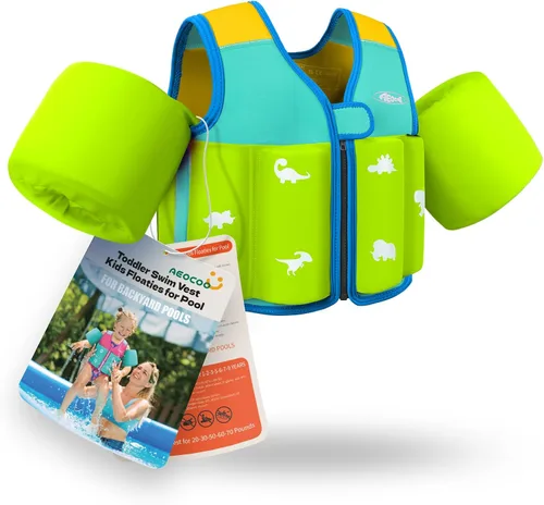 AEOCOO Chaleco de natación para niños pequeños de 20-30-50-70 libras, flotadores de piscina para niños de 1-2-3-5-7-9 años, cómoda chaqueta flotante