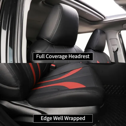Miniatura 4 de EKR Rogue Seat Covers Custom Fit for Nissan Rogue Sport & Hybrid S/SV/SL 2017 2018 2019, Leather Car Seat Cover Full Set,Faux Leather(Black