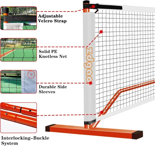 Miniatura 2 de Zdgao Portable Pickleball Net for Driveway, 22FT Regularion Size Pickle Ball Net with Pickleballs and Carry Bag, Easy Setup for Indoor Gym, Outdoor