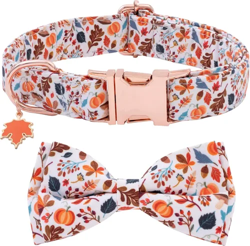 Miniatura 11 de Collar de moño para perro Faygarsle de Halloween de otoño para perros pequeños, medianos y grandes, collares de moda y lindos para perros machos