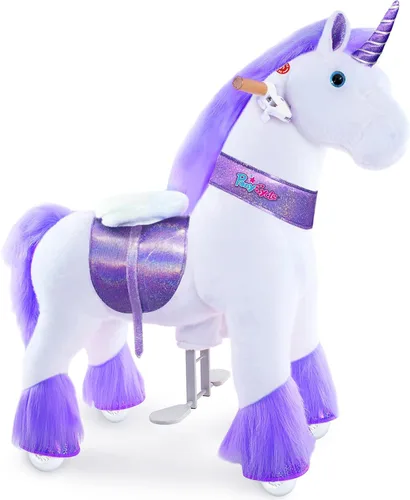 Miniatura 18 de PonyCycle Caballo de paseo para niños pequeños de 3 a 4 años con freno, sin batería (30 pulgadas de altura/tamaño 3 modelo clásico U) poni mecánico