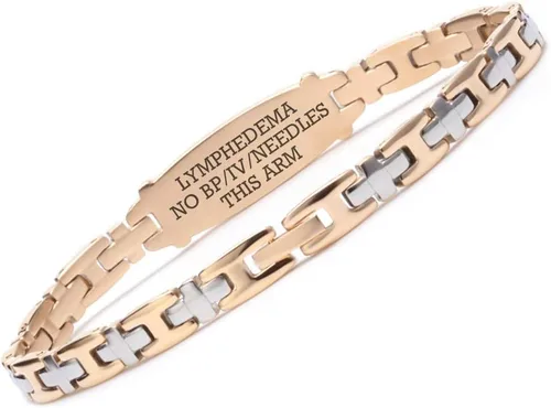 Miniatura 116 de LinnaLove Lady Medical Alert - Pulseras médicas de acero inoxidable para mujer, 7.5 pulgadas