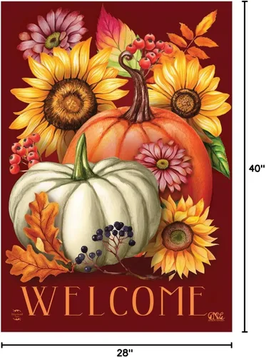 Miniatura 5 de Briarwood Lane Bandera floral de otoño para casa