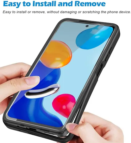 Miniatura 4 de CCSamll - Funda transparente para Xiaomi Redmi Note 11 Pro/11 Pro + con protector de pantalla integrado, delgada, de cuerpo completo, resistente