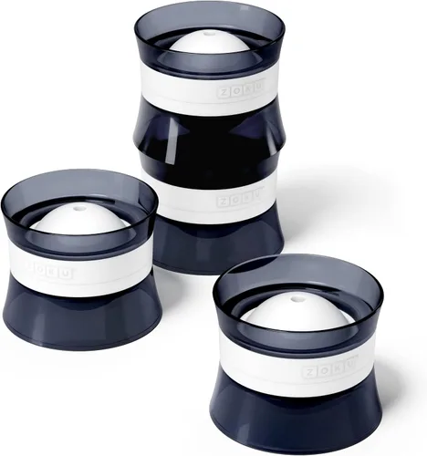 Miniatura 11 de ZOKU Juego de 2 moldes de silicona para esferas de hielo, apilables de 2.5 pulgadas, mantiene las bebidas más frías durante más tiempo con menos