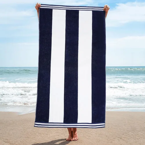 Miniatura 17 de Superior Juego de toallas de playa de algodón de gran tamaño de 4 piezas, toallas absorbentes para baño, playa, piscina, natación, adultos, niños
