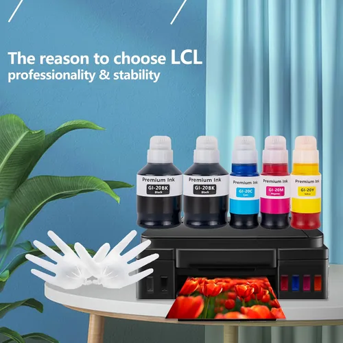 Miniatura 5 de LCL GI-20 GI20 - Botellas de tinta de repuesto para botellas de repuesto de tinta Canon 20 GI20 GI-20 compatibles con impresora Canon PIXMA G5020