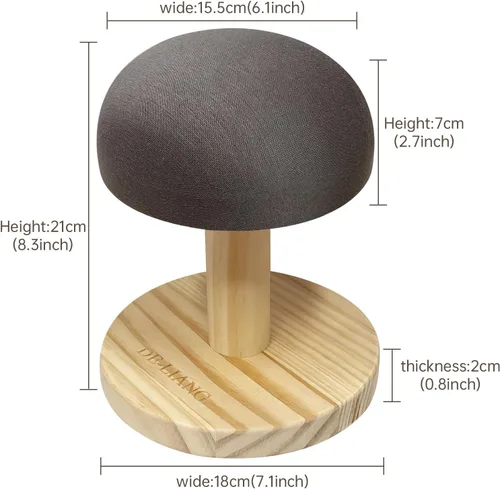 Miniatura 2 de Bra - Tabla de planchar de madera, mini taburete de almohada de manga acolchada de hierro con base redonda para mesa pequeña, almohadilla