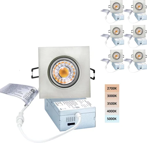 Miniatura 7 de POPANU Foco giratorio de cardán empotrado sin canless de 5 CCT de 3 pulgadas, lámpara de techo de globo ocular de 3 pulgadas, luces empotrables
