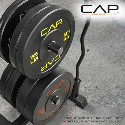 Miniatura 5 de CAP Olympic Bumper Plate Tree Rack with Barbell Holders, Heavy-Duty Weight Plate Storage Rack for Home Gym, Steel Olympic Plate Organizer Stand