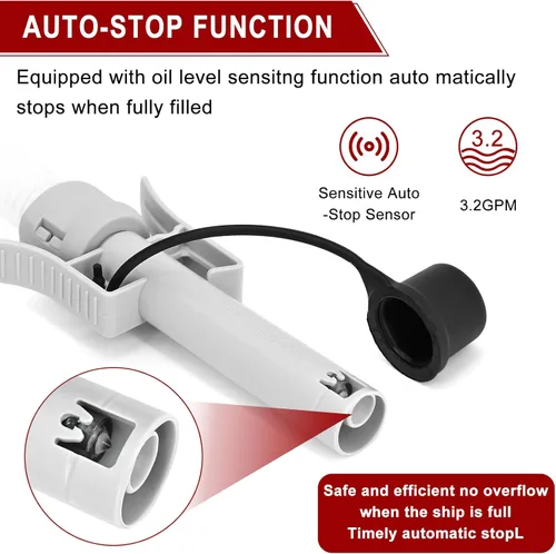 Miniatura 6 de Bomba automática de lata de gas operada con pilas, sensor de parada automática: 3.2 GPM, manguera extra larga de 51 pulgadas, bomba de transferencia