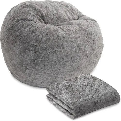 Miniatura 12 de CordaRoy's Funda para silla de puf de piel sintética tamaño Queen (el puf se vende por separado), color gris