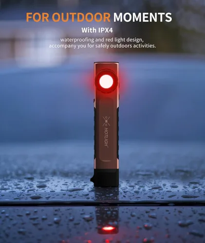 Miniatura 6 de HOTLIGH Linterna recargable magnética - 700 lúmenes linterna LED con diseño de clip, linterna plana para reparación de coches/campamento/emergencia