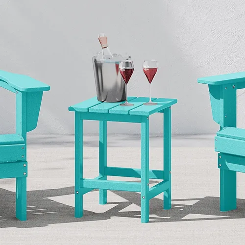 Miniatura 38 de WestinTrends Ashore - Mesa auxiliar Adirondack moderna para patio al aire libre, madera envejecida Roble (Weathered Wood)