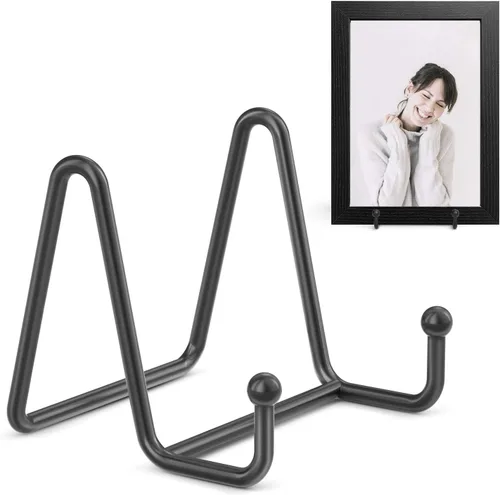 TR-LIFE Soportes de placa para exhibición, soporte de placa de 3 pulgadas + soporte de marco de metal para imagen, plato decorativo, libro,
