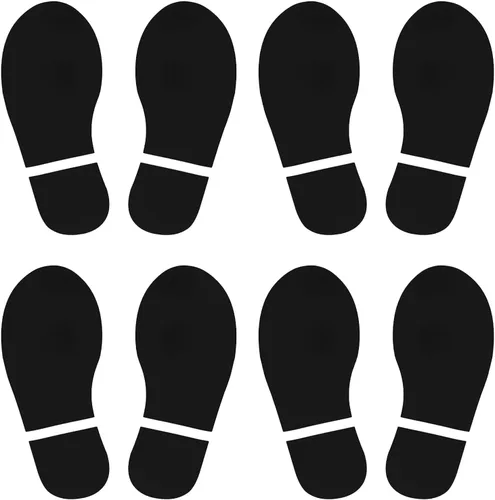 Miniatura 24 de PATIKIL Adhesivo de huellas de 6 x 2.5 pulgadas, 4 pares de zapatos de PVC para decoración de clase, guía de escaleras, color negro