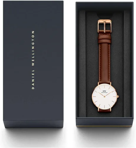 Miniatura 6 de Daniel Wellington Reloj Petite St Mawes, correa de cuero marrón italiano