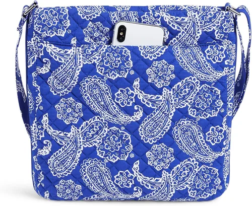 Miniatura 2 de Vera Bradley Cotton Collegiate Triple Zip Hipster Crossbody Purse (Multiple Teams Available)
