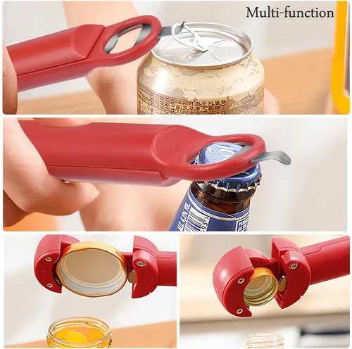 Miniatura 3 de Abridor de botellas para manos débiles, manos artríticas, personas mayores, baja resistencia y niños con abridor de cerveza rojo