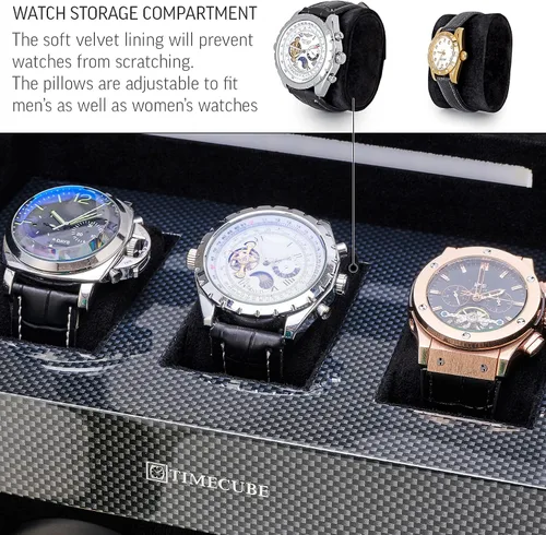 Miniatura 4 de Bobinador de reloj para 4 relojes con 15 programas de bobinado y 3 ranuras de almacenamiento para relojes