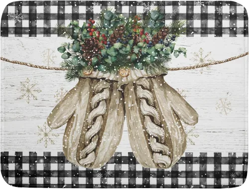 Miniatura 81 de Tapete de Secado de Platos de Sandía de Verano de Microfibra, Tapetes Escurridores de Platos de Cuadros de Búfalo de Limón Amarillo 16x18 Pulgadas