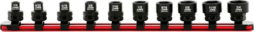 ARES 29019 – Juego de 10 dados de impacto nano de perfil bajo SAE de 3/8 de pulgada de accionamiento – Los dados de grado de impacto ofrecen mayor