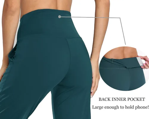 Miniatura 52 de Oalka - Pantalones deportivos para mujer, con cintura alta y bolsillos, para hacer deporte, yoga y entrenar