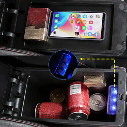 Miniatura 6 de Consolas Apoyabrazos para Nissan Juke 2010-2017 Caja de consola central reposabrazos caja con carga USB costuras negras