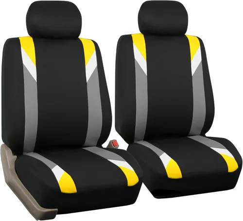 Miniatura 16 de FH Group - Fundas de tela para asientos delanteros bajos de auto con reposacabezas extraíble, ajuste universal, compatible con bolsa de aire