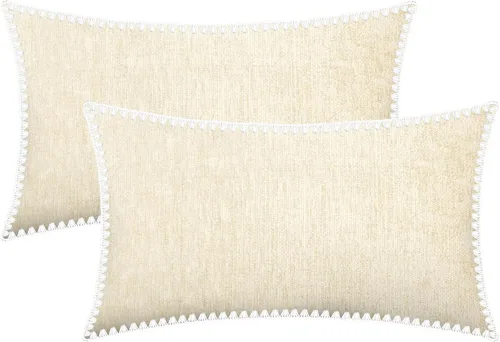 Miniatura 50 de BRAWARM Fundas de almohada 40x40 cm - Paquete de 2 fundas de almohada de chenilla negra, fundas de almohada de chenilla suave teñida sólida