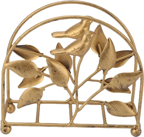 GLOGLOW Nan Metal Napkin Holder, Vintage Gold Iron Stand for Farmhouse Kitchen and Cafe Decor Handicrafts