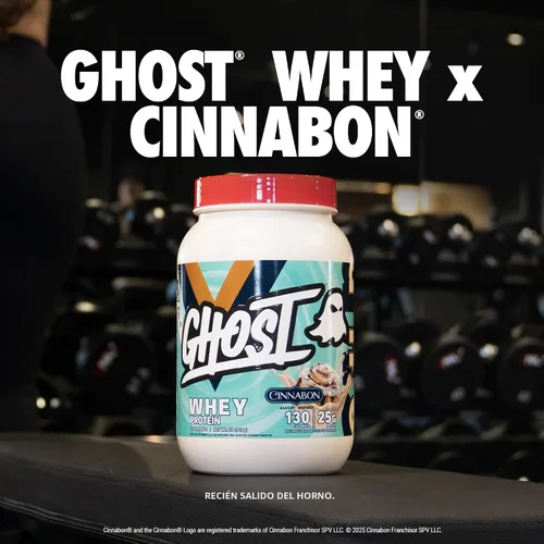 Miniatura 2 de GHOST Proteína de Suero en Polvo, Cinnabon - 2 libras, 25G de Proteína - Mezcla de proteína de suero aislado con sabor a rollo de canela
