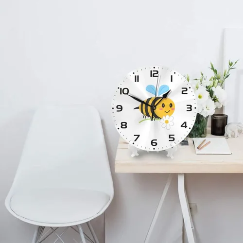 Miniatura 4 de Bee - Reloj de pared para niños, 10 pulgadas, silencioso, sin tictac, fácil de leer, reloj de pared para niños y niñas, decorativo para habitación