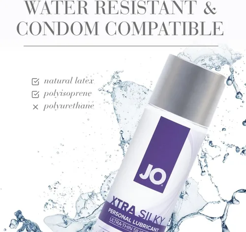 Miniatura 5 de JO Xtra Lubricante sedoso de silicona ultrafino – Lubricante personal a base de silicona con vitamina E para sexo y juego anal – 4 fl oz