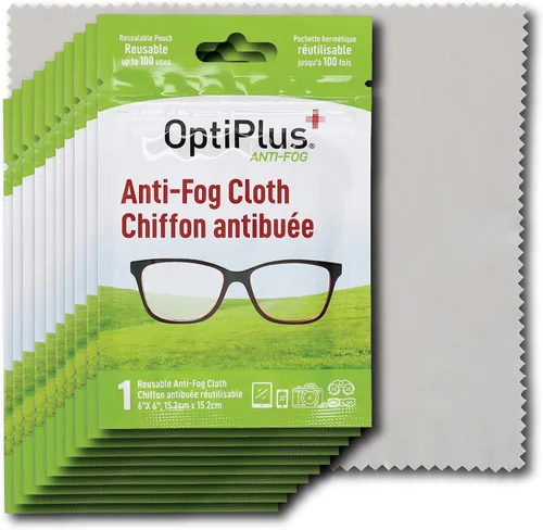 Miniatura 6 de OptiPlus Paño antivaho para lentes, gafas y escudos, tratamiento antivaho reutilizable de primera calidad, 1 paño para 100 usos, antivaho para todas