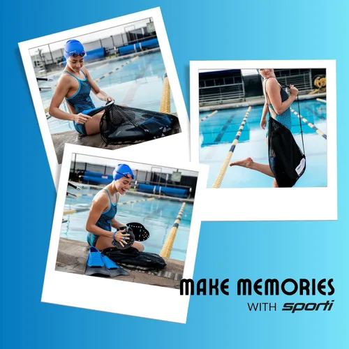 Miniatura 6 de Bolsas de Equipo de Natación Sporti, Mochila de Cordón de Malla, Bolsa de Natación para Nadadores, Mochila de Malla para la Playa Verde