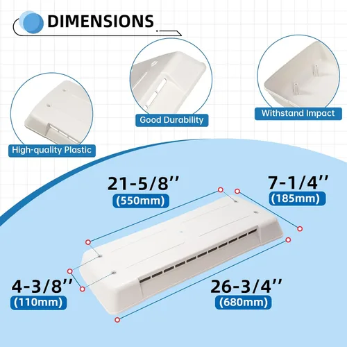Miniatura 2 de HECASA Cubierta de Ventilación para Refrigerador de RV Compatible con Ventilaciones Dometic Tapa de Repuesto Directo Modelo Universal 65528