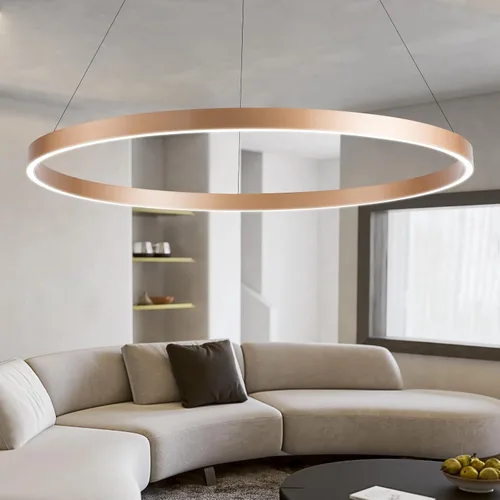 MADEM Lámpara de Araña LED Moderna para Decoración de Habitación, 1 Anillo, Luz Colgante Circular Regulable, Montaje al Ras, Iluminación Colgante