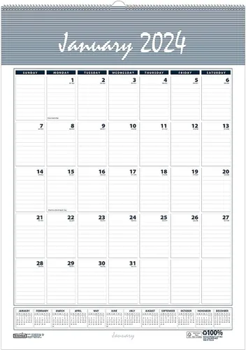 Miniatura 2 de House of Doolittle Calendario de pared de tres meses 2024, Bar Harbor, 12 x 17 pulgadas, enero a diciembre (HOD342-24)