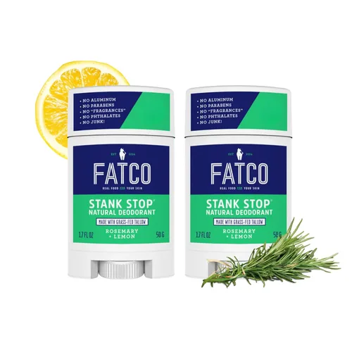 Miniatura 8 de FATCO Stank Stop All Desodorante natural con aceite de coco orgánico y sebo - Pomelo + jengibre (1.7 oz)