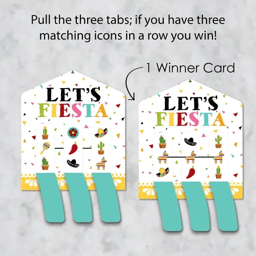 Miniatura 3 de Big Dot of Happiness Let's Fiesta - Juego de 12 tarjetas de pepinillo para fiesta mexicana, pestañas 3 en una fila