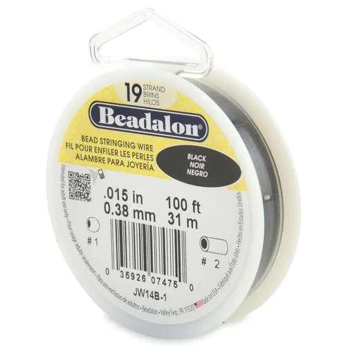 Miniatura 10 de Beadalon Alambre de cuerda de cuentas de acero inoxidable de 19 hebras, 0.018 pulgadas / 0.018 in, bronce, 100 pies / 101.7 ft