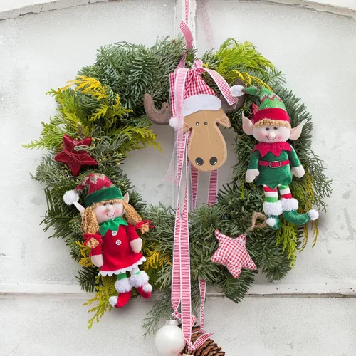 Miniatura 5 de Wewill adorables muñecos elfos de Navidad flexibles para decoraciones festivas en el hogar, fiestas, personajes de felpa