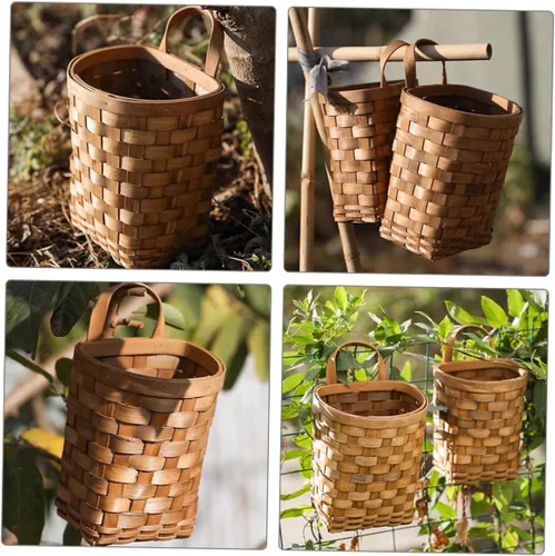 Miniatura 4 de Cesta grande tejida para colgar en la pared para almacenamiento decorativo de flores y verduras, decoración para cocina, jardín y picnics