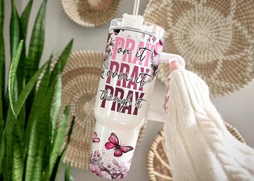 Miniatura 6 de Fancyfams Regalos cristianos para mujeres, vaso de viaje de acero inoxidable de 40 onzas con asa y pajita, regalo de cumpleaños para mamá, amiga