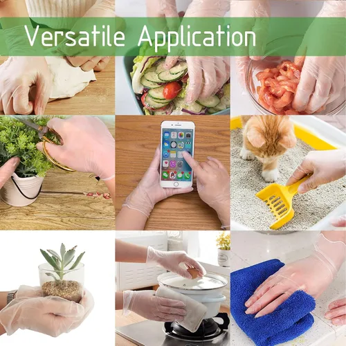 Miniatura 6 de Dr.GreenPanda Clear Vinyl Disposable Gloves Food Safe Latex Free Powder Free for Cooking Cleaning Food Service GPVF or MPVF