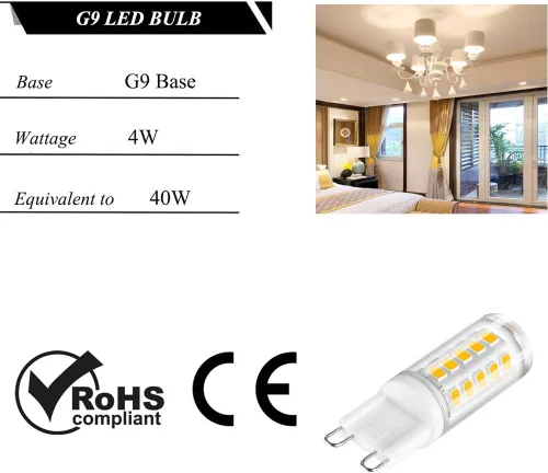 Miniatura 4 de G9 LED Bulb 4W, 40W G9 Halogen Bulb Replacement, Non-Dimmable Warm White 3000K G9 LED, 6-Pack